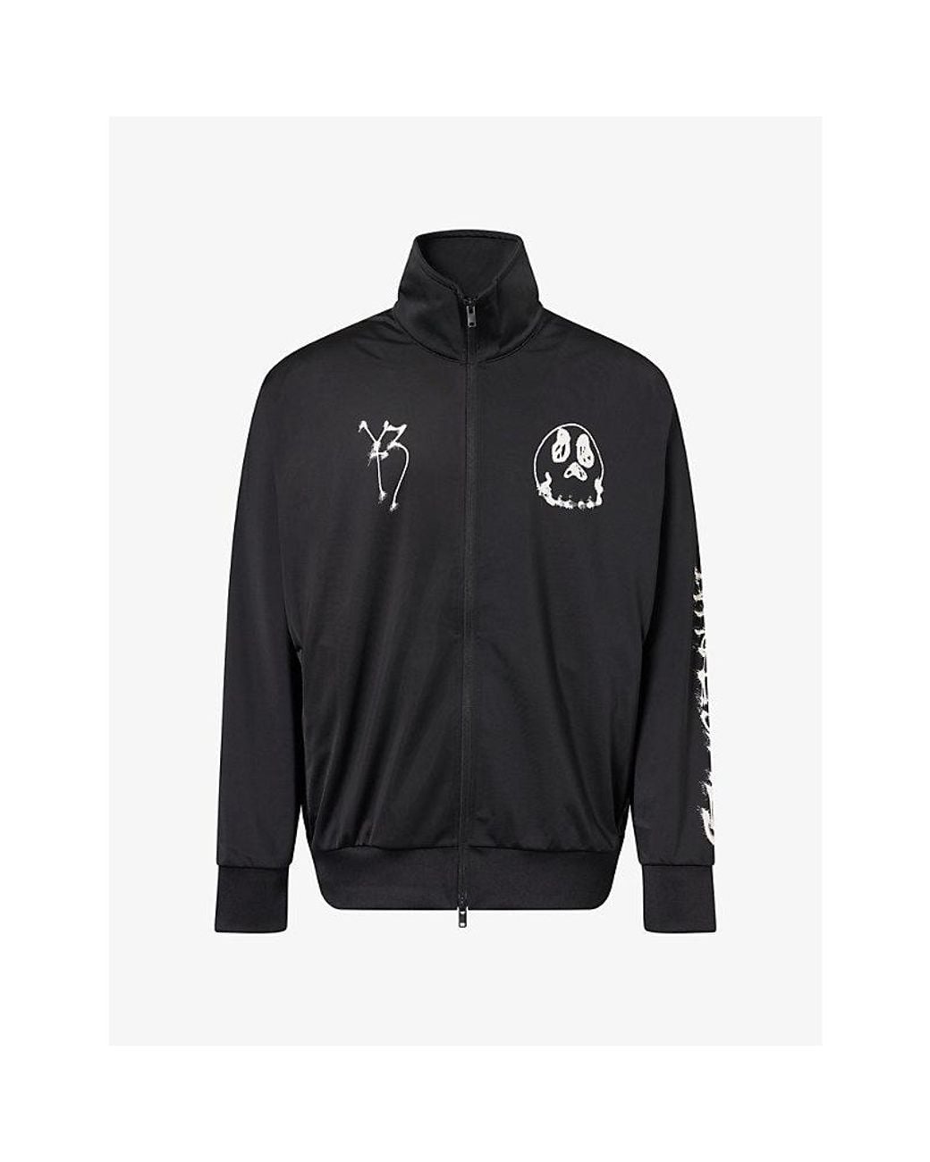 Y-3 Black Chito Graphic-Print Nylon Track Jacket for men