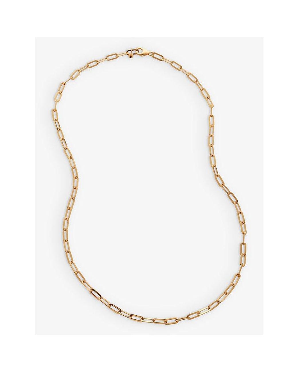 Monica Vinader White Paperclip-Chain 18Ct-Plated Vermeil Sterling- Necklace