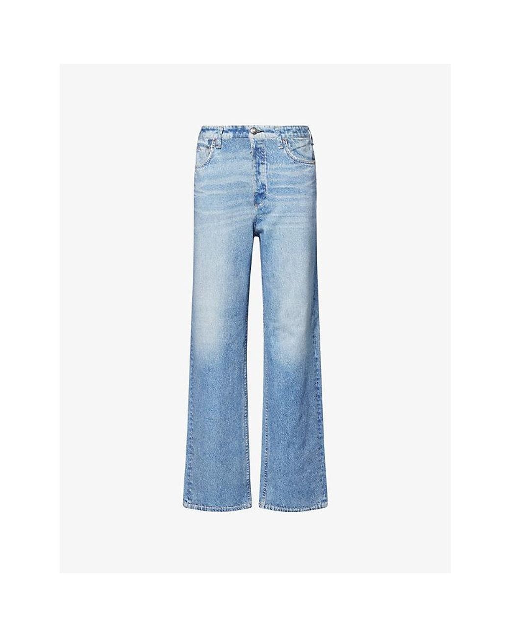 Rag & Bone Blue Miramar Terry Wide-Leg Cotton Trousers