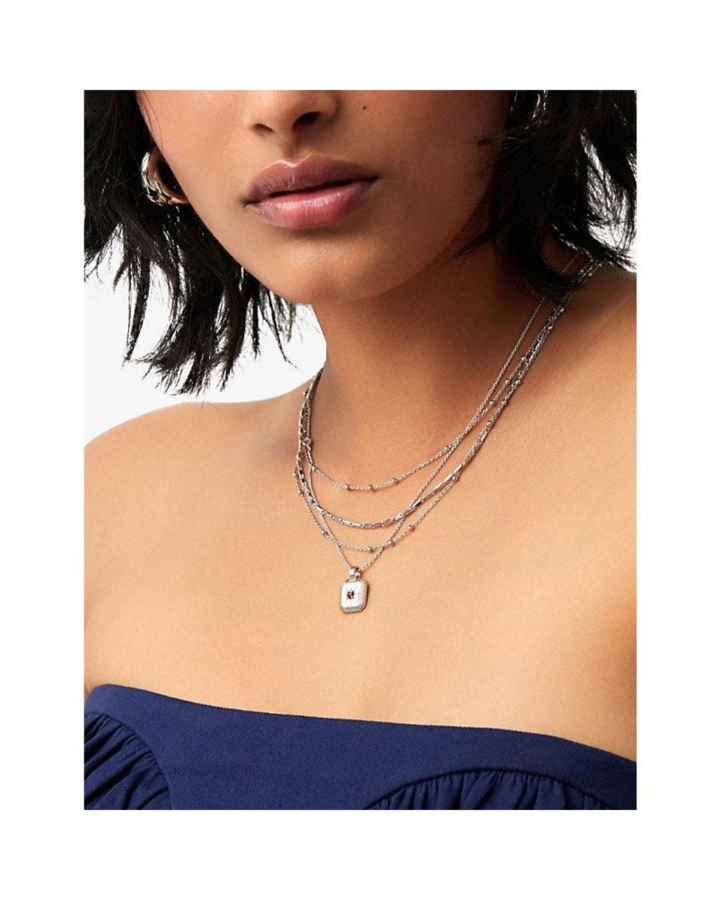 Missoma White January Birthstone Sterling- And Crystal Pendant Necklace