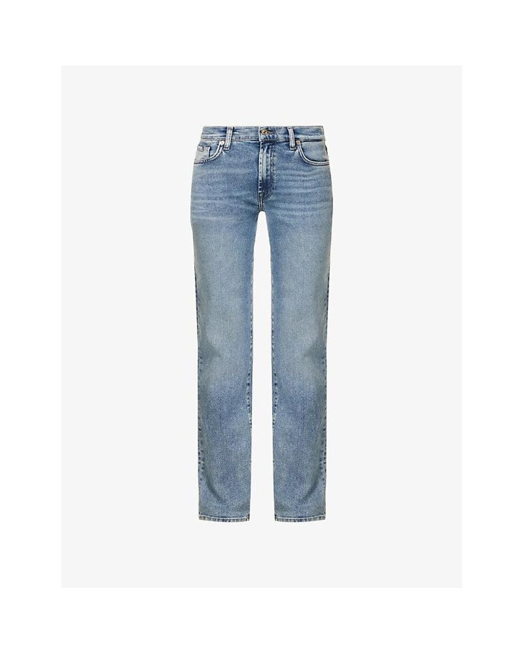 7 For All Mankind Ellie Straight-leg Mid-rise Stretch-denim Jeans in Blue |  Lyst