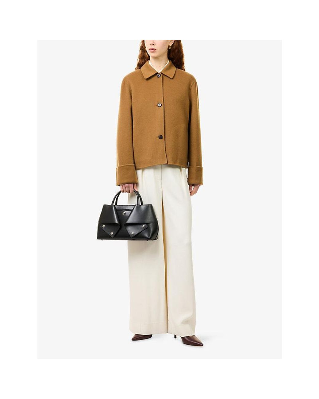 Theory Brown Wide-Cuff Wool-Blend Jacket