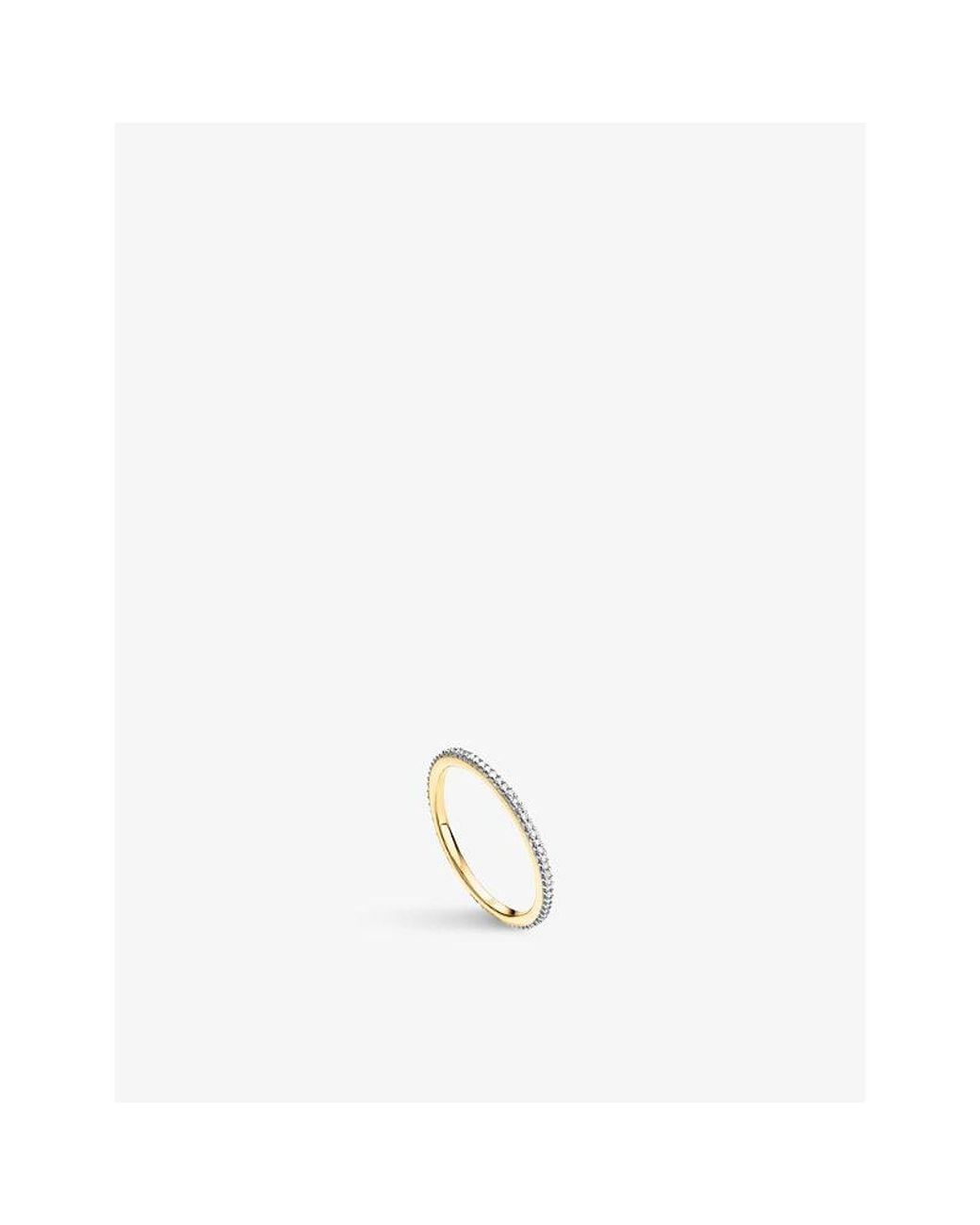 Monica Vinader White Eternity 18Ct- Vermeil Sterling And 0.12Ct Diamond Ring