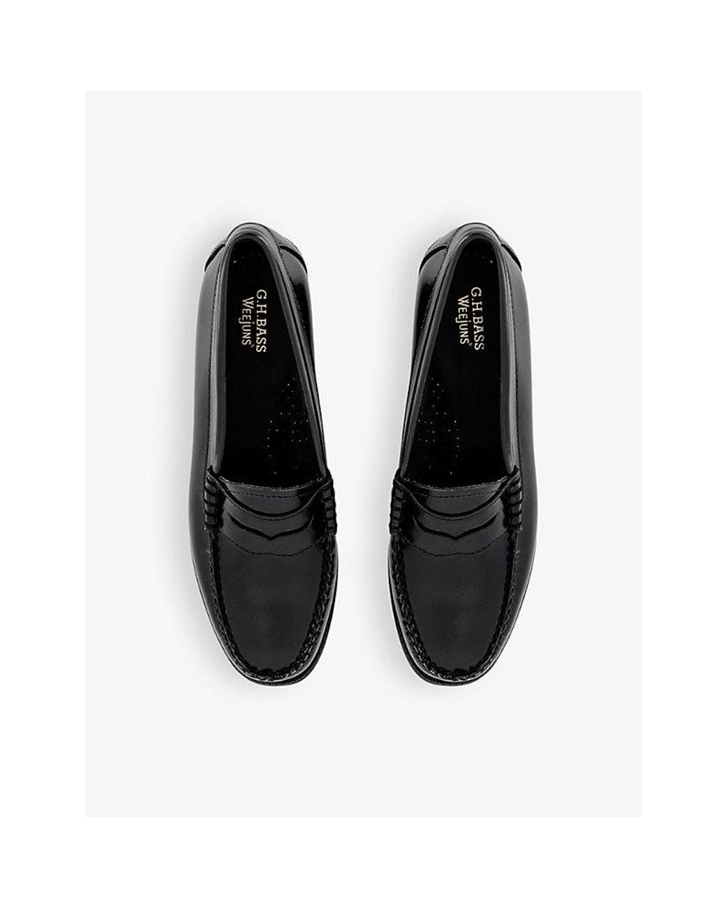 G.H.BASS Black Weejun Ii Leather Loafers