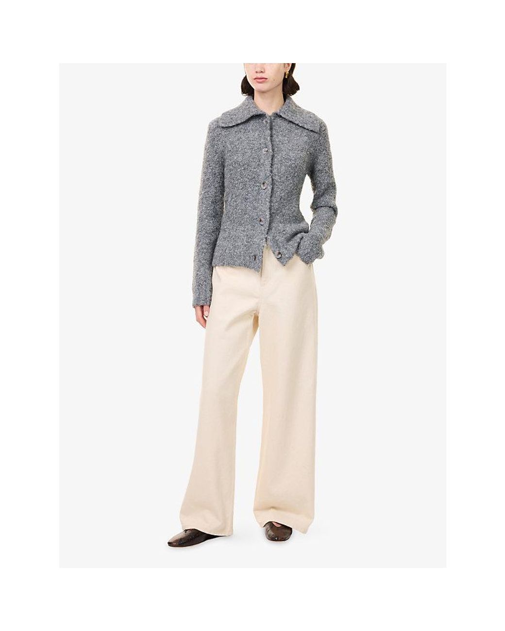 4th & Reckless Gray Carson Collared Knitted Cardigan
