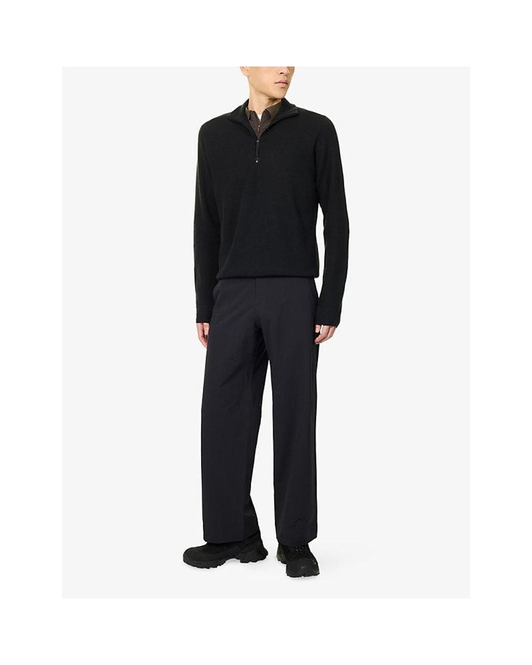 Veilance Blue Half-Zip Conic Knit Wool Jumper for men