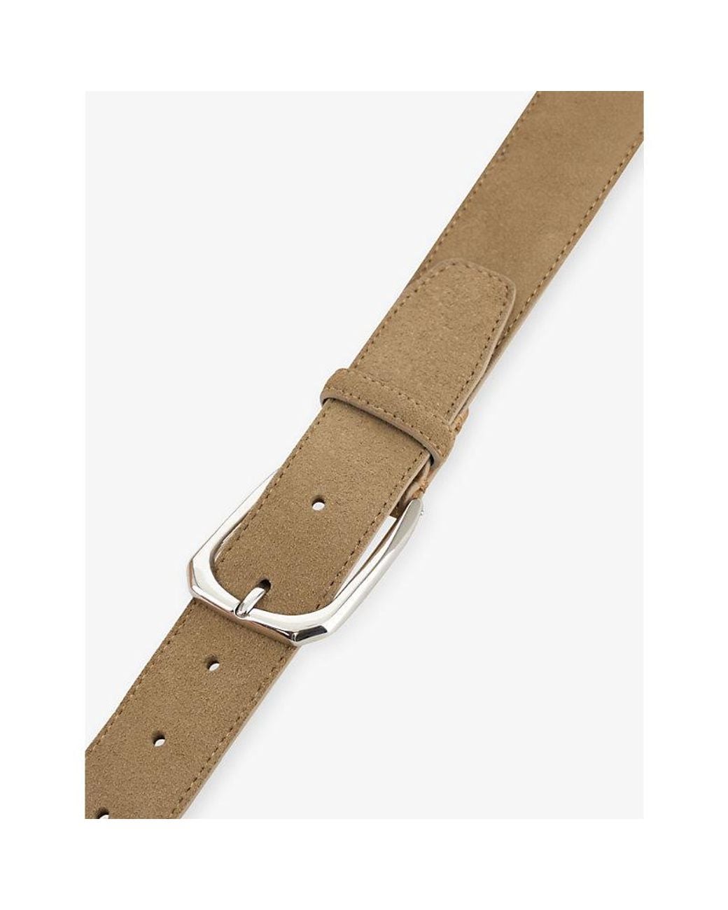 Boggi Metallic Square-Buckle Suede Belt for men
