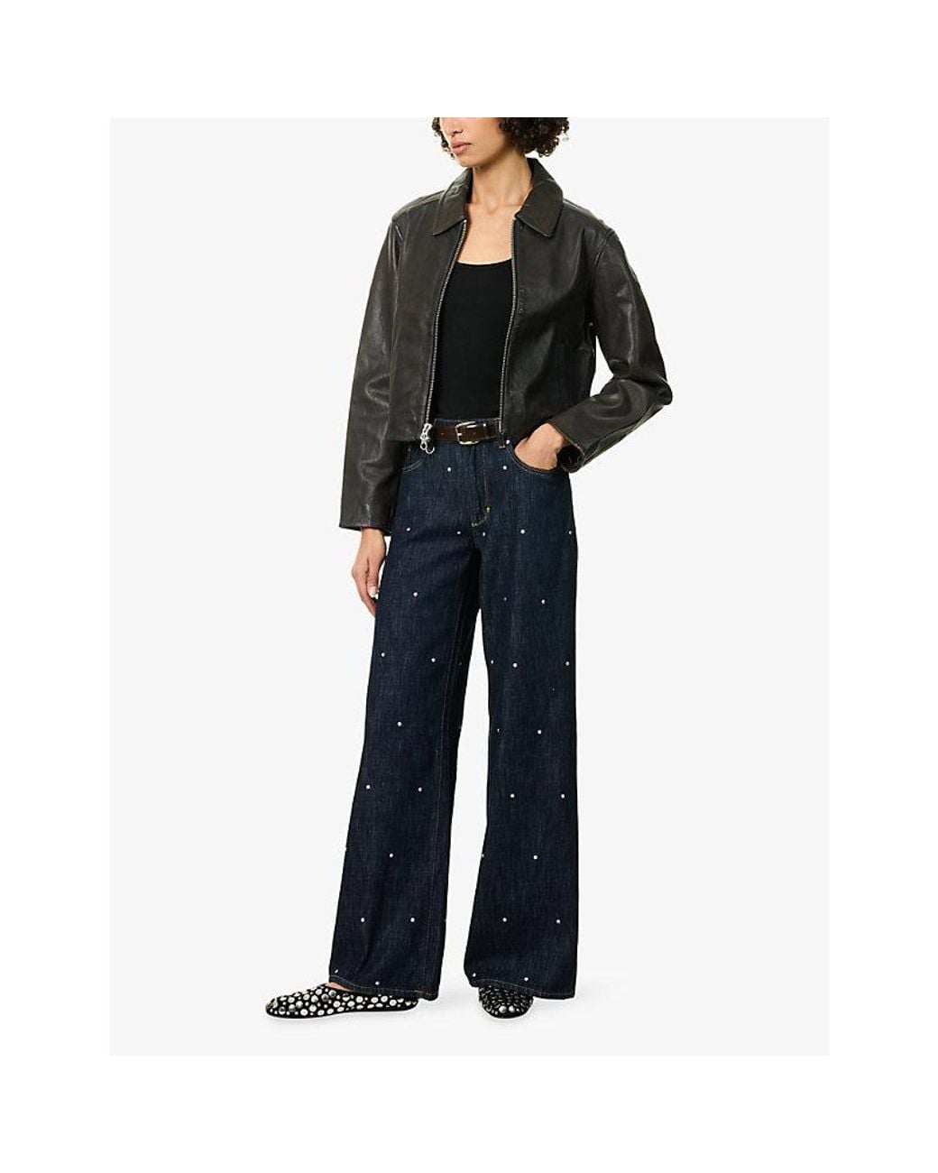 Neuw Blue Milla Wide-Leg Denim Jeans
