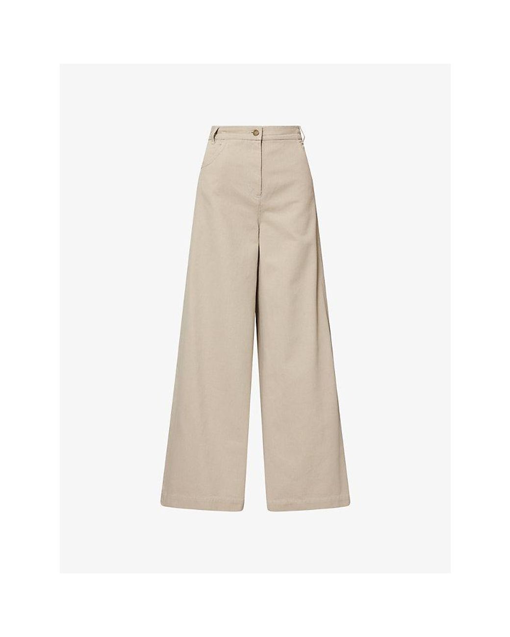 Max Mara Natural Wide-Leg High-Rise Denim Jeans