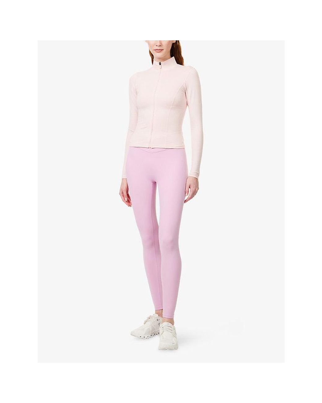 BO+TEE Pink Soft Active Wrap-Waist Leggings