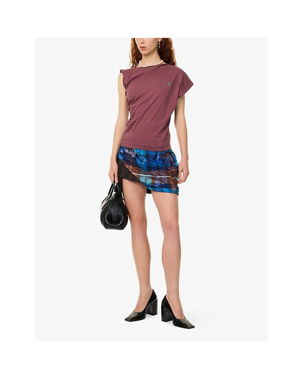 Vivienne Westwood Blue Tartan Zora Woven Mini Skirt
