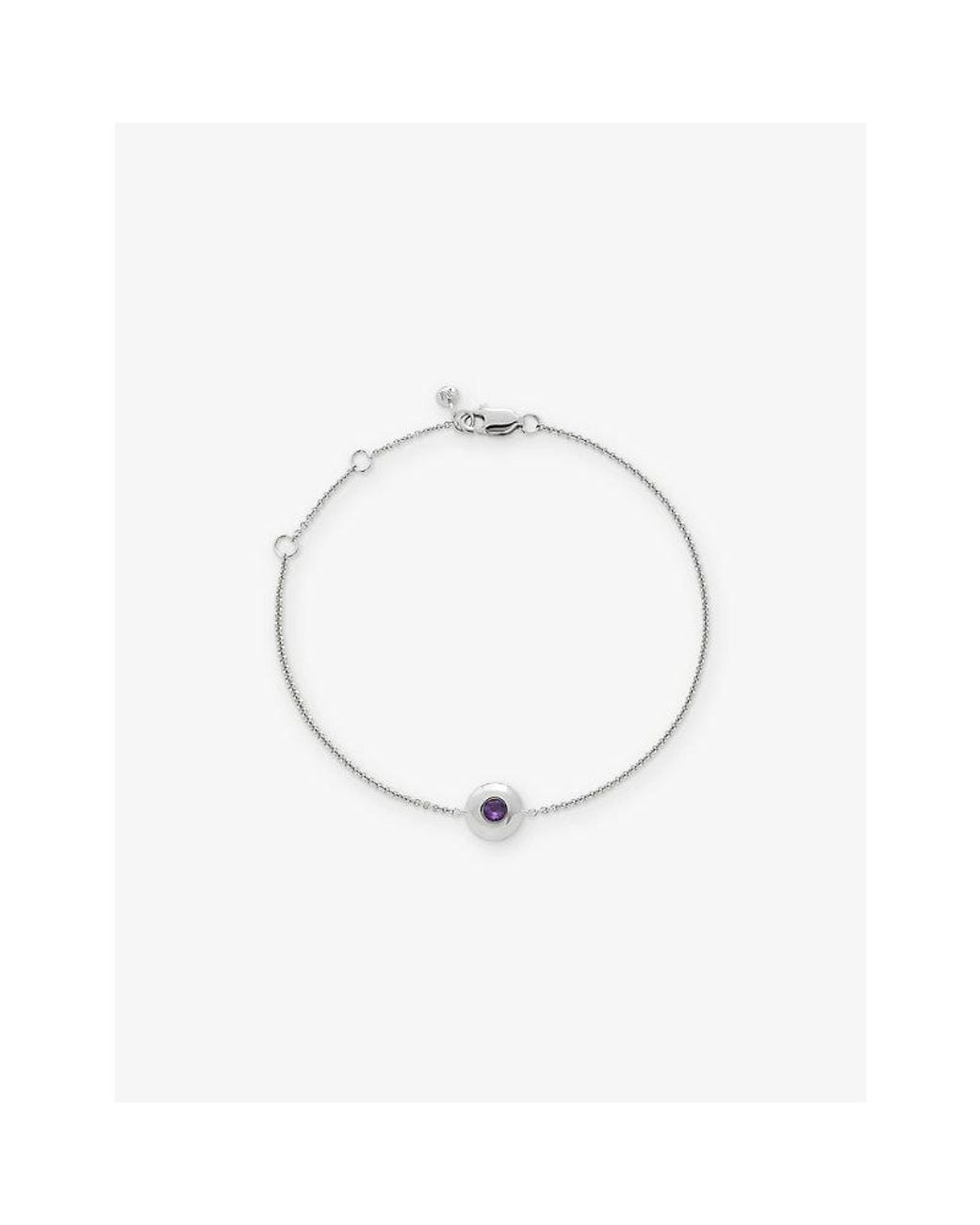 Monica Vinader White February Birthstone Sterling- And Amethyst Chain Bracelet
