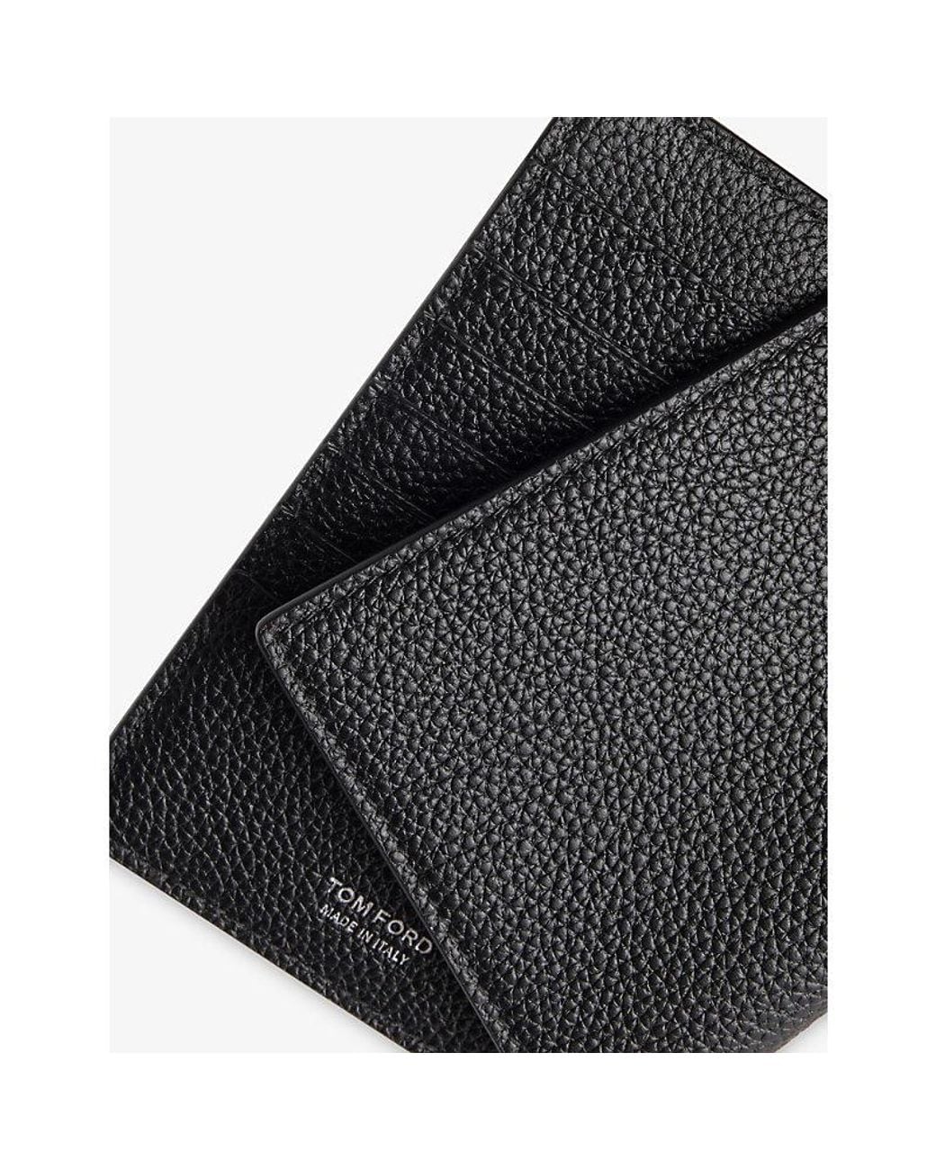 Tom Ford Black T Line Leather Passport Holder