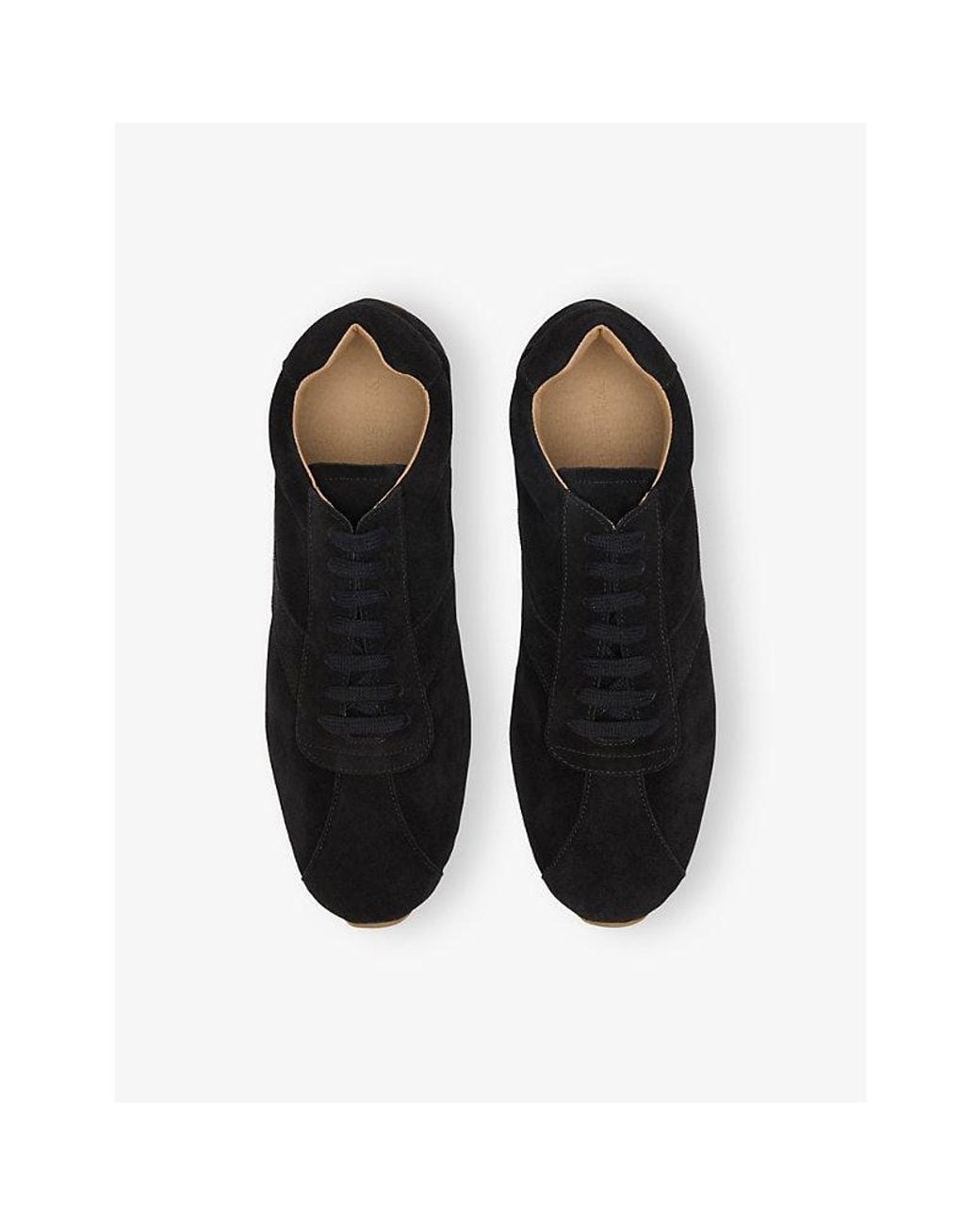 Whistles Black Suede Unlined Sneaker
