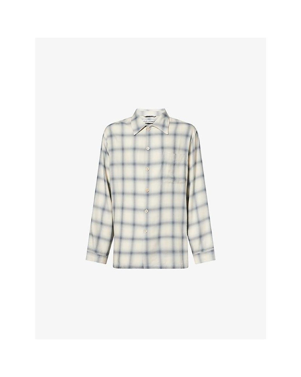 Our Legacy White Every Checked Woven Shirt for men