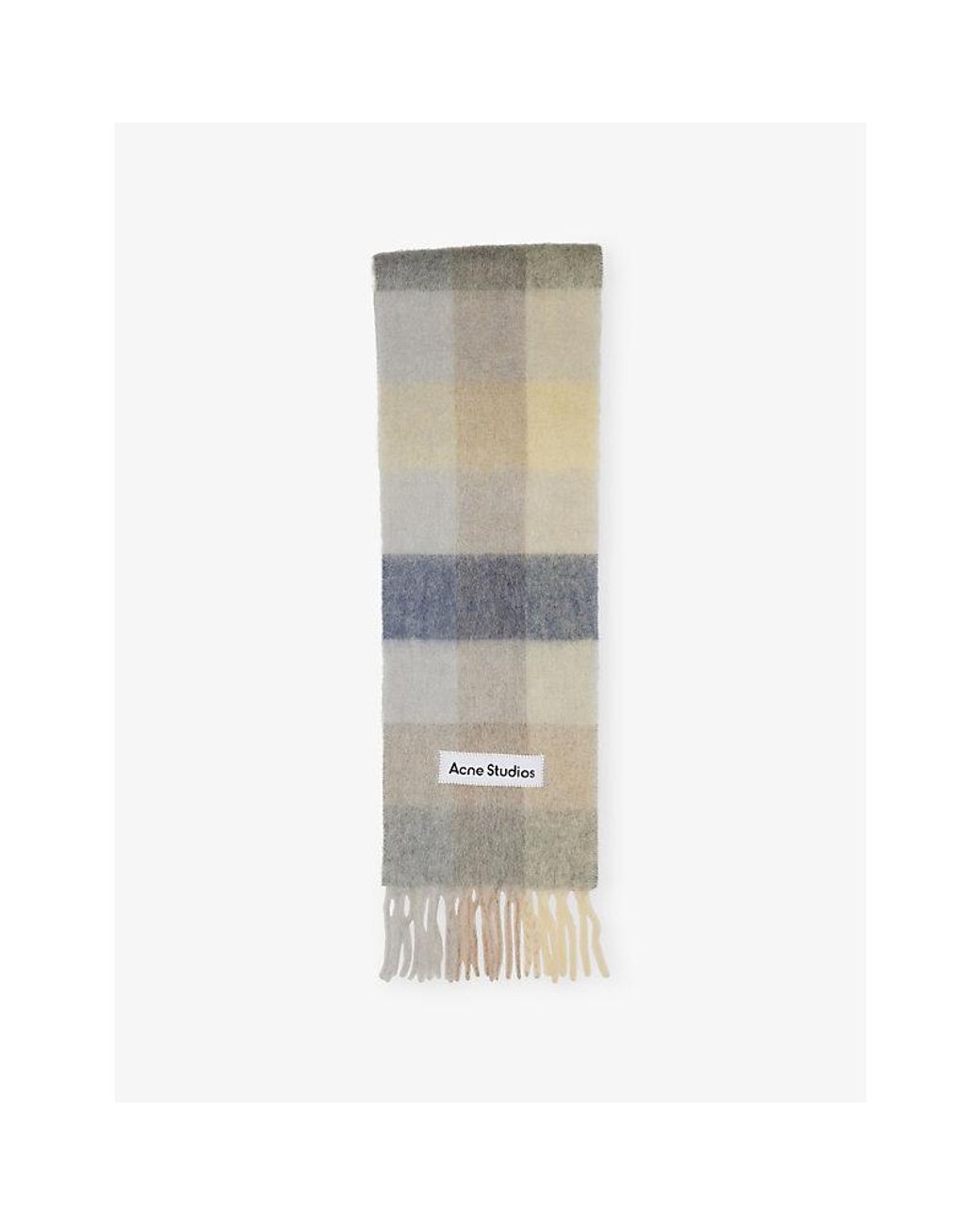 Acne Natural Vally Checked Wool-Blend Scarf