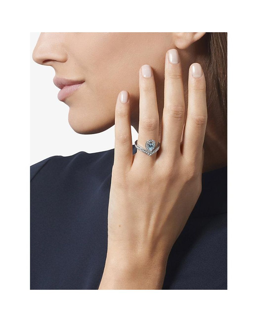 Chaumet White Joséphine Aigrette 18Ct- Aquamarine And Diamond Ring