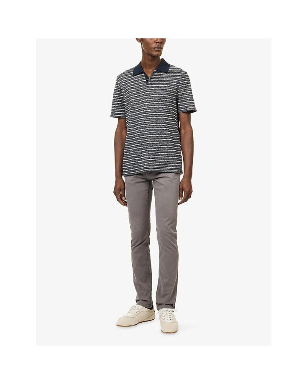 7 For All Mankind Gray Slimmy Luxe Slim-Fit Jeans for men