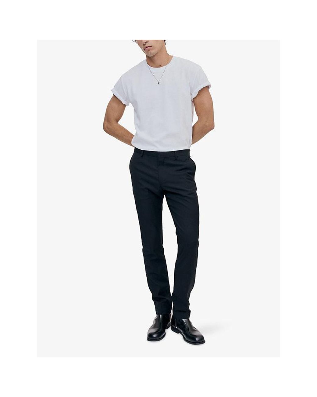 The Kooples Black Slim-Fit Straight-Leg Wool Suit Trousers for men