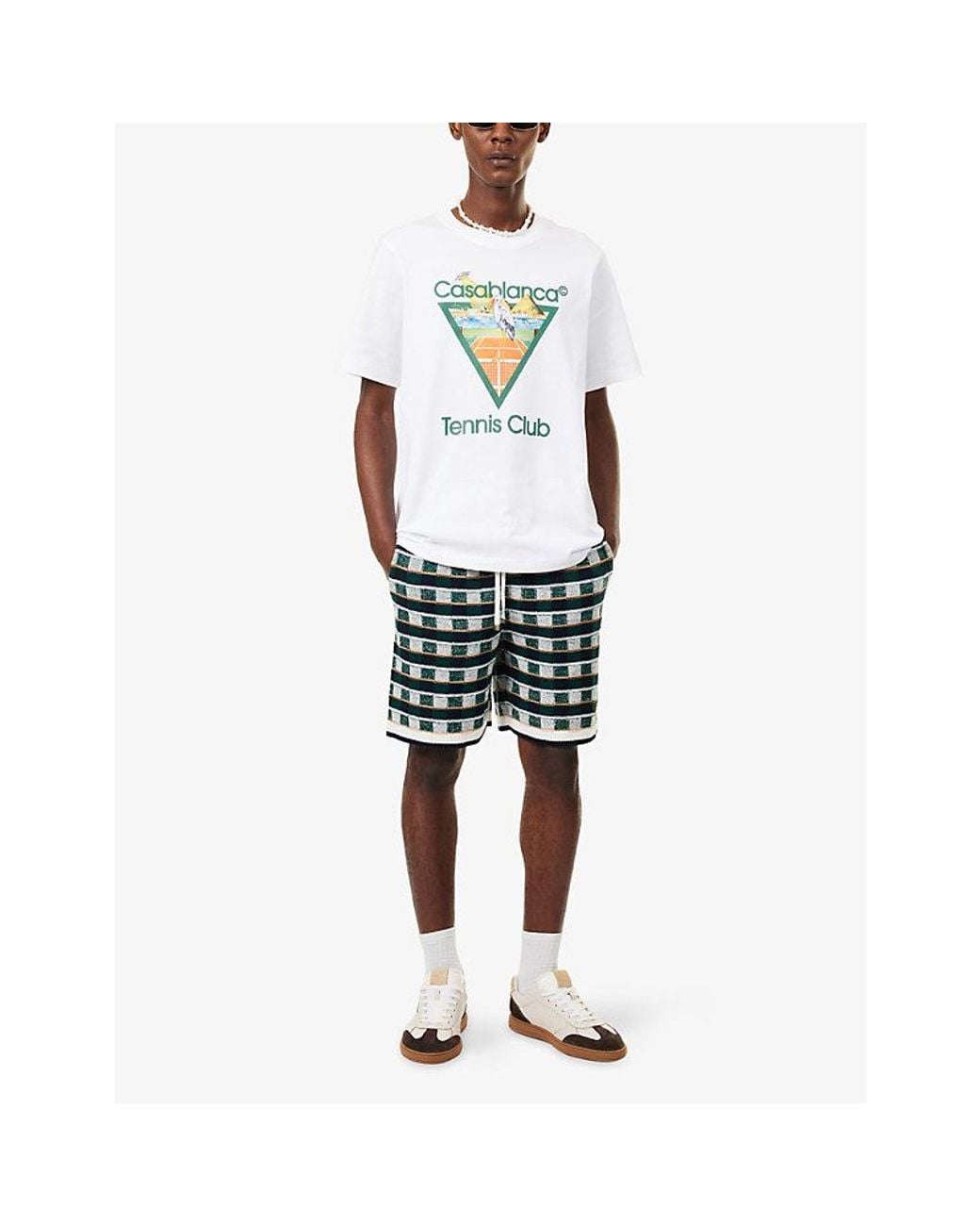Casablanca Blue Classic Tennis Cotton T-Shirt for men
