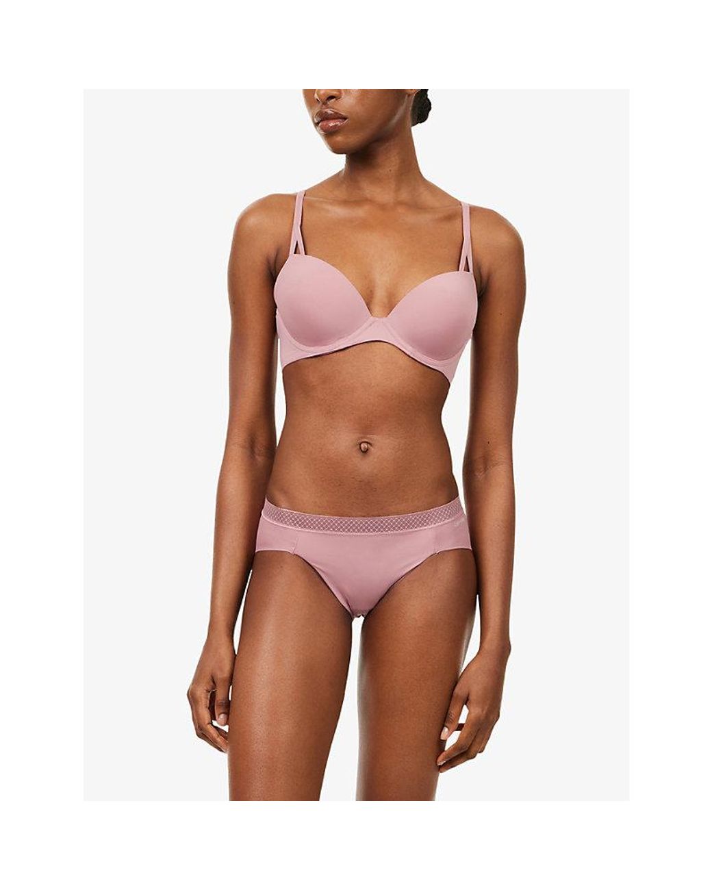 Calvin Klein Pink Seductive Comfort Stretch-Woven Bikini Briefs