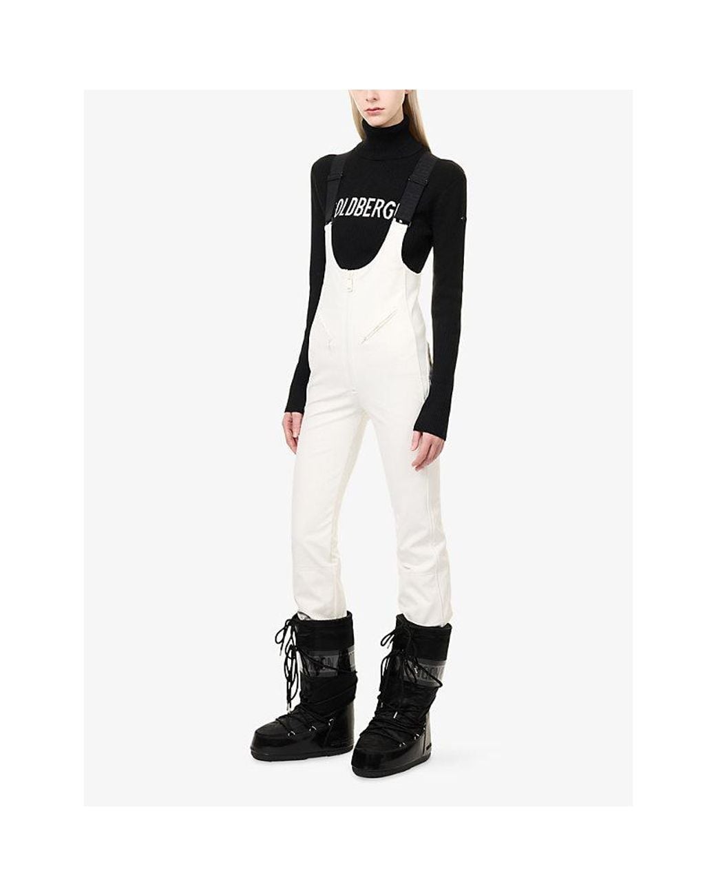 Goldbergh White Phoebe Shell Ski Trousers With Suspenders