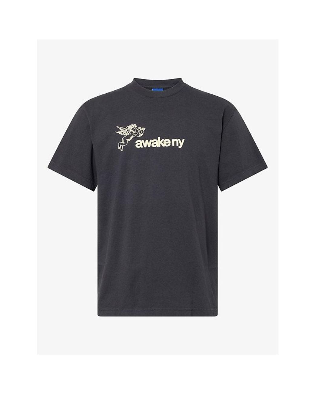 AWAKE NY Black Angelic Logo-Print Cotton T-Shirt for men