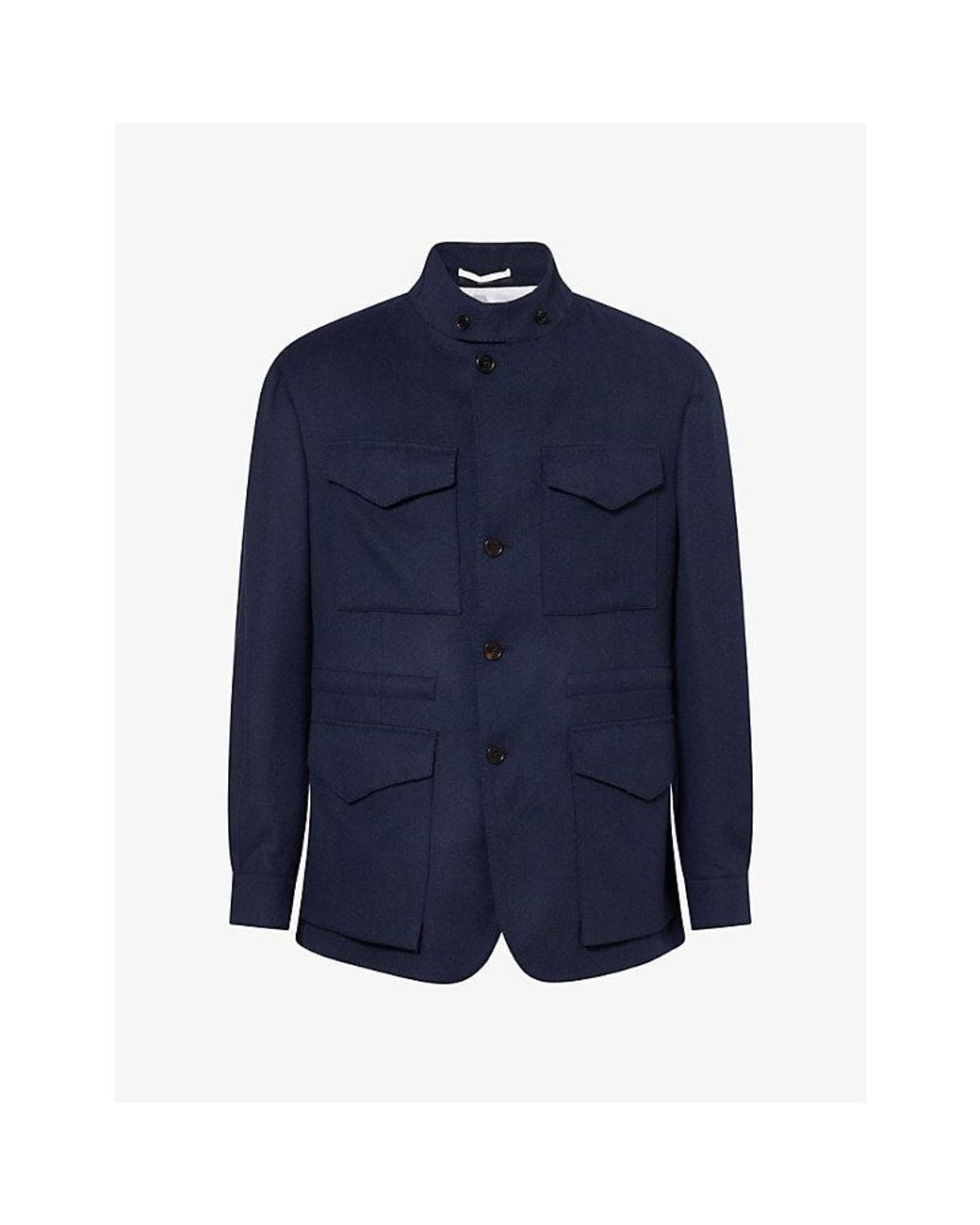 Dunhill Blue Cavendish Single-Breasted Field Camel-Hair Jacket for men