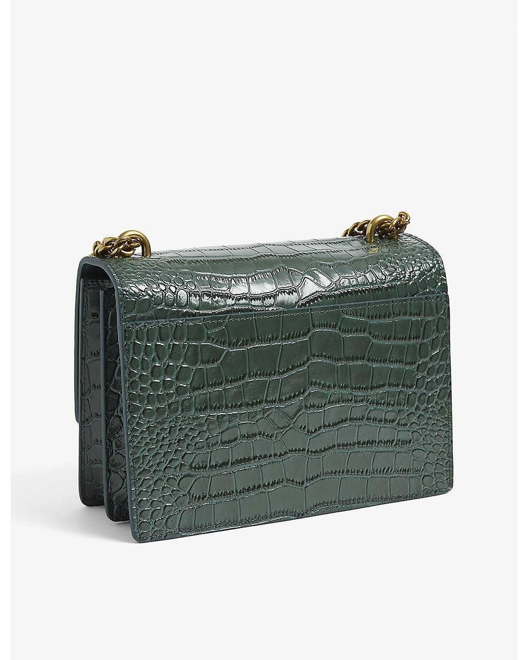 Green croc cheap crossbody bag