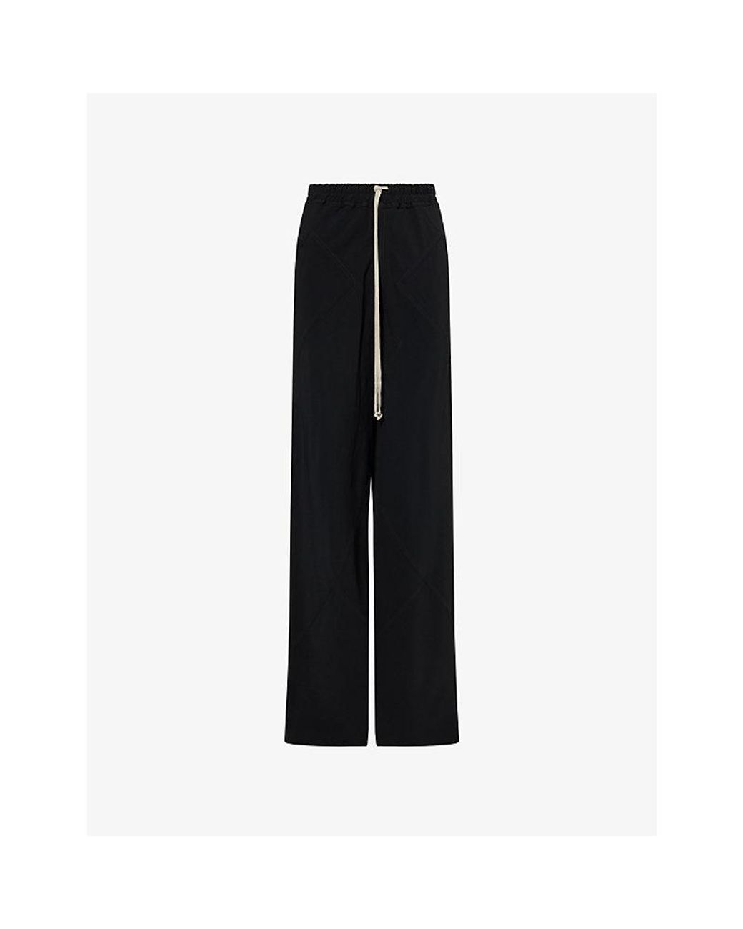 Rick Owens Black Drawstring Wide-Leg Cady-Crepe Trousers
