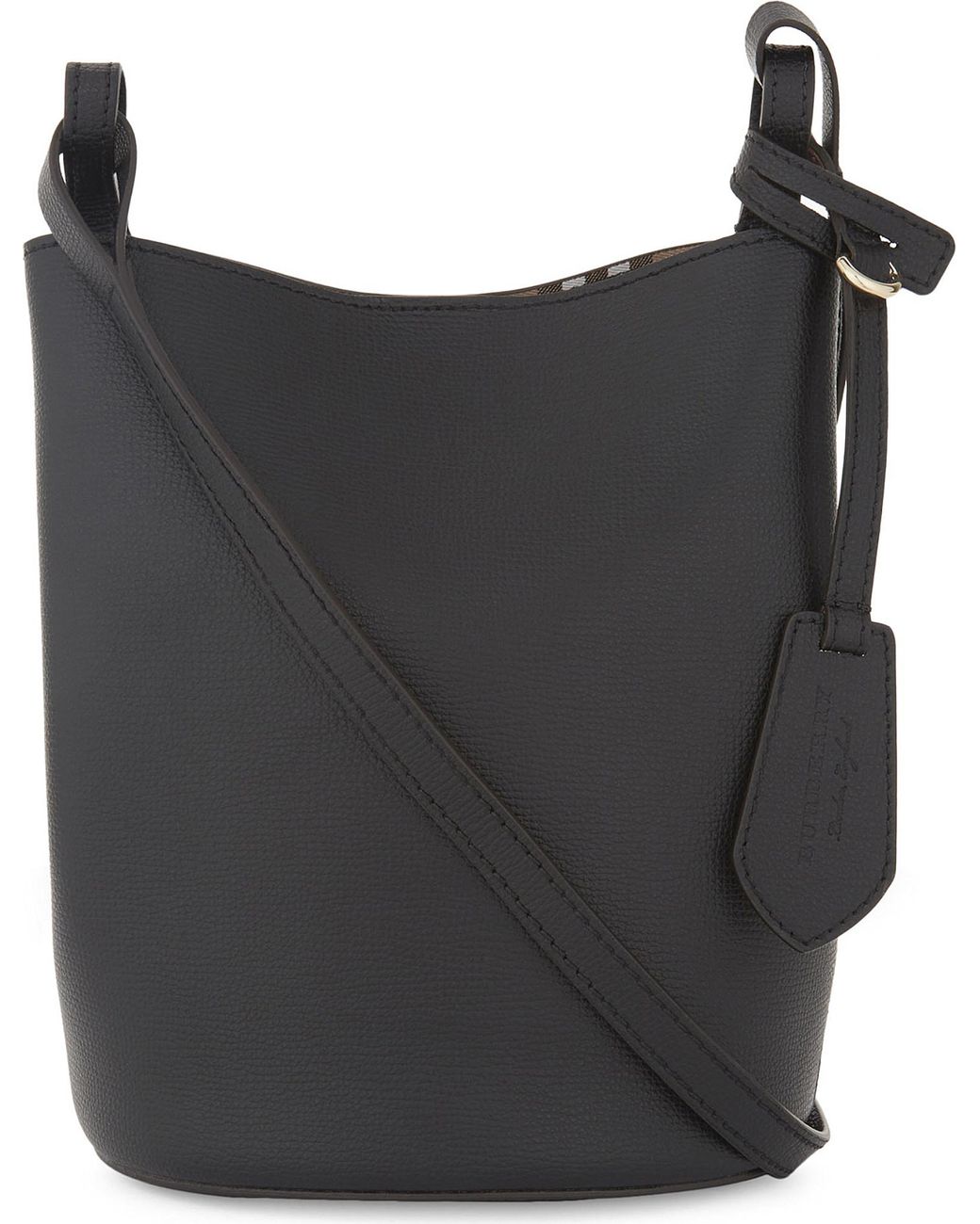 Burberry Lorne Leather Bucket Bag in Black Lyst