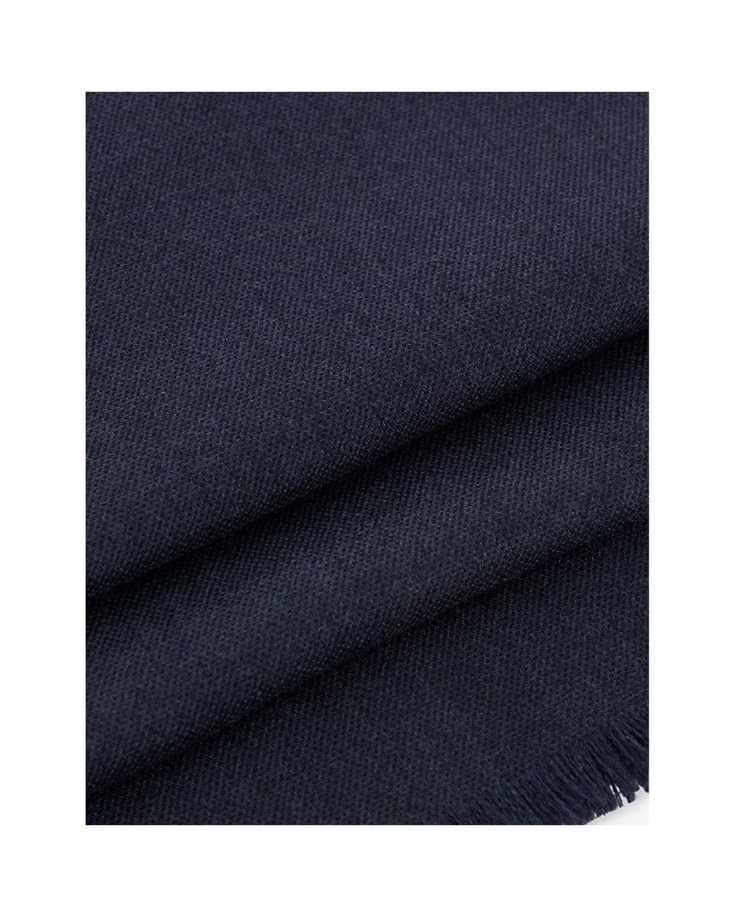 Boggi Blue Frayed-Trim Wool And Silk Scarf for men