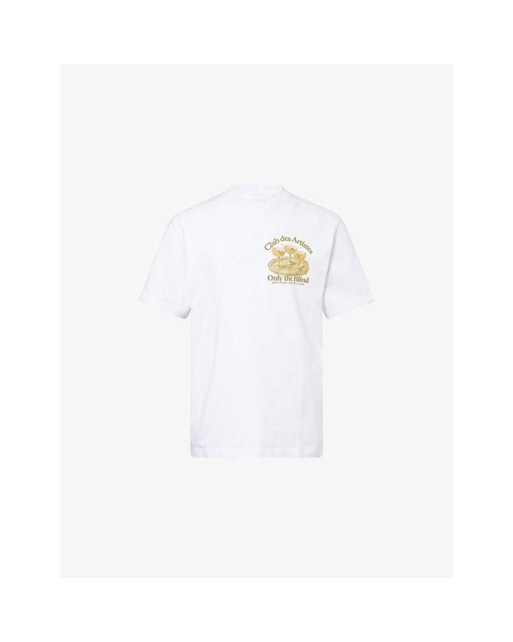 Only the Blind White Club Des Artistes Logo-Print Cotton T-Shirt for men