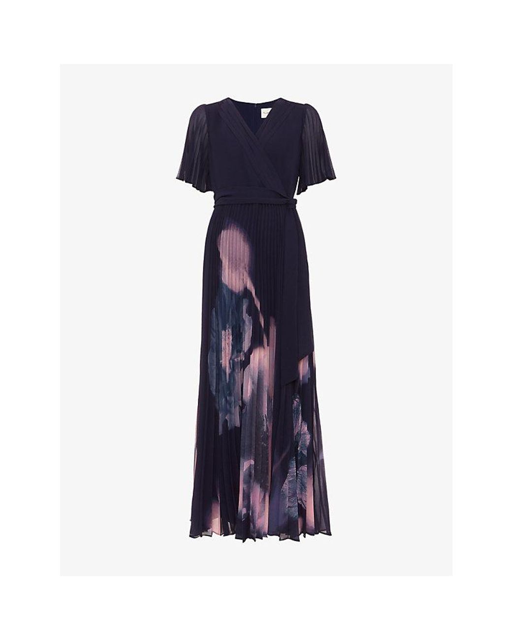 Phase Eight Blue Petite Abigail Floral-Print Woven Maxi Dress