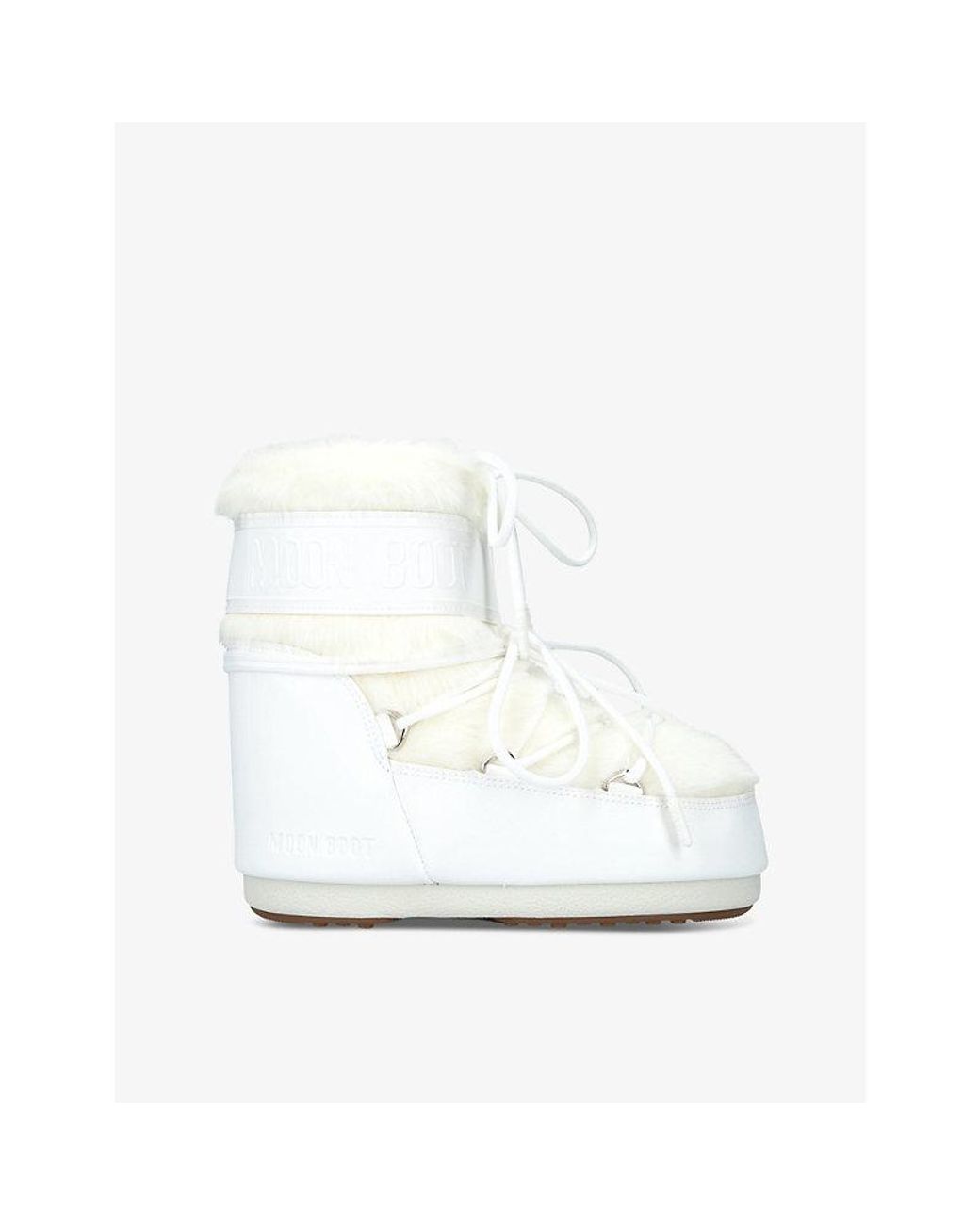 Moon Boot White Icon Low Faux-Fur And Leather Snow Boots