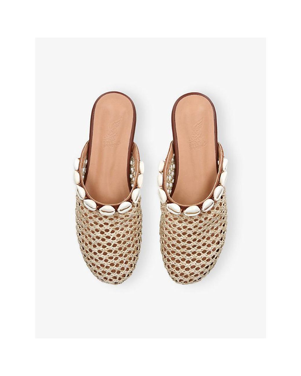 Ancient Greek Sandals Natural The Slipper Shells Raffia Mules