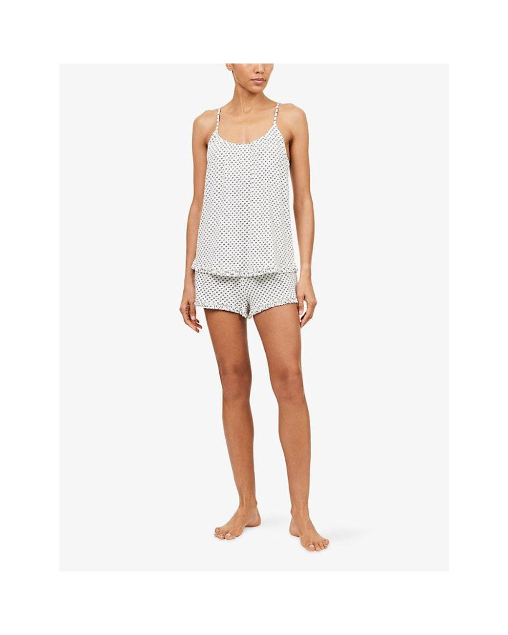 Eberjey White Gisele Printed Stretch-Woven Pyjama Set