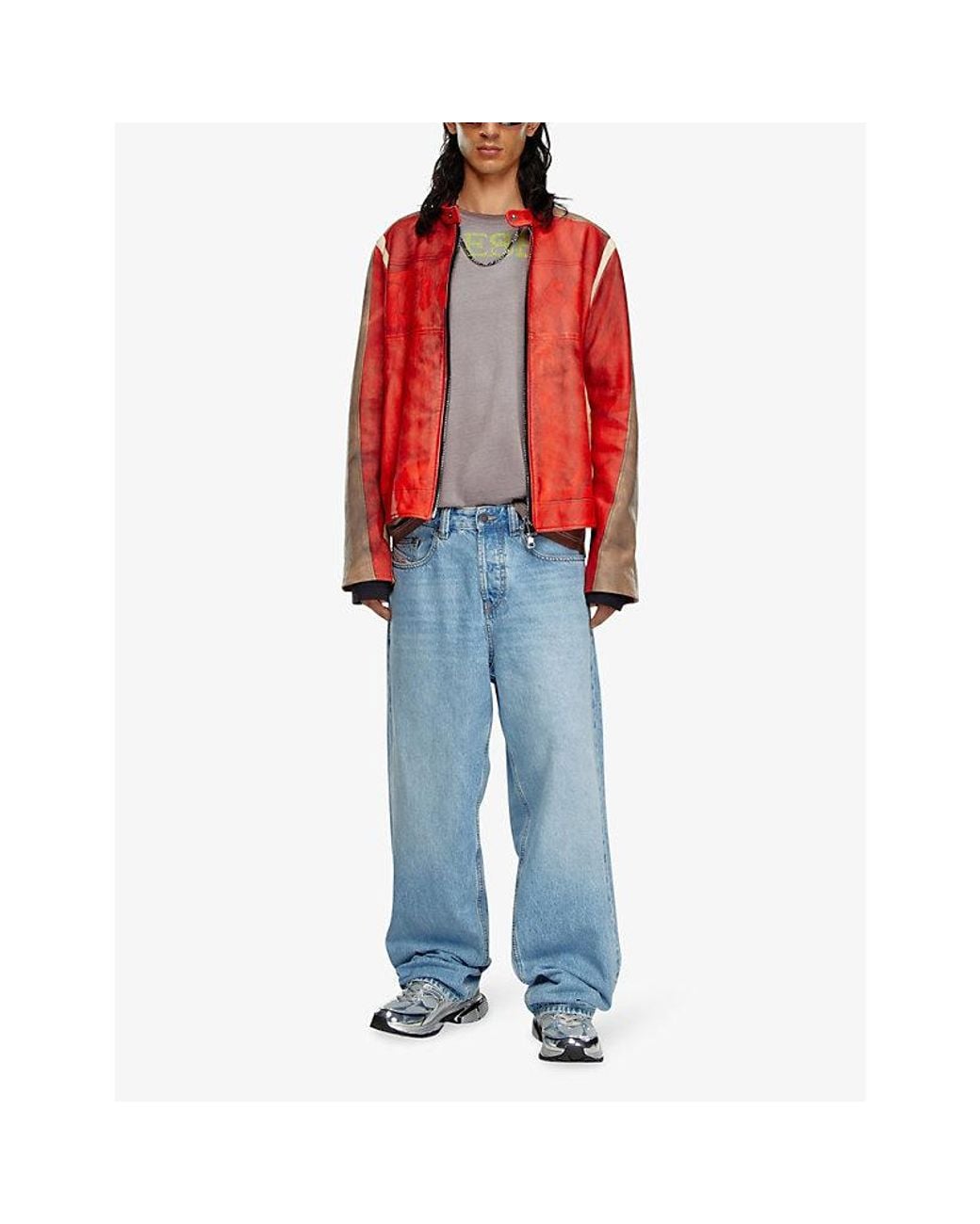 DIESEL Blue 2001 D-Macro Relaxed-Fit Straight-Leg Jeans for men