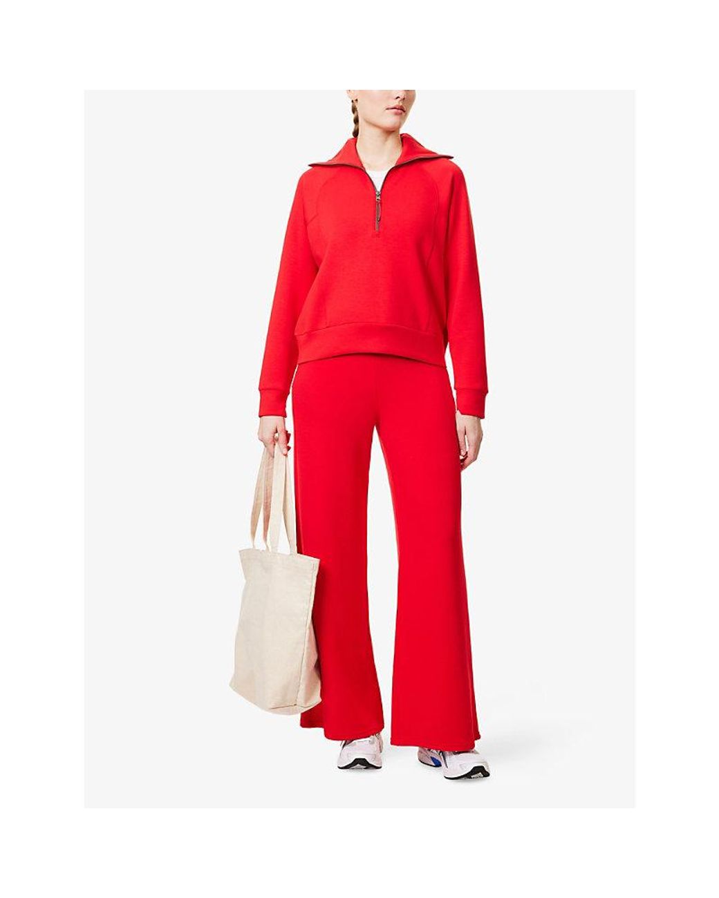 Spanx Red Spanx Airessentials Half Zip Jersey Sweatshirt
