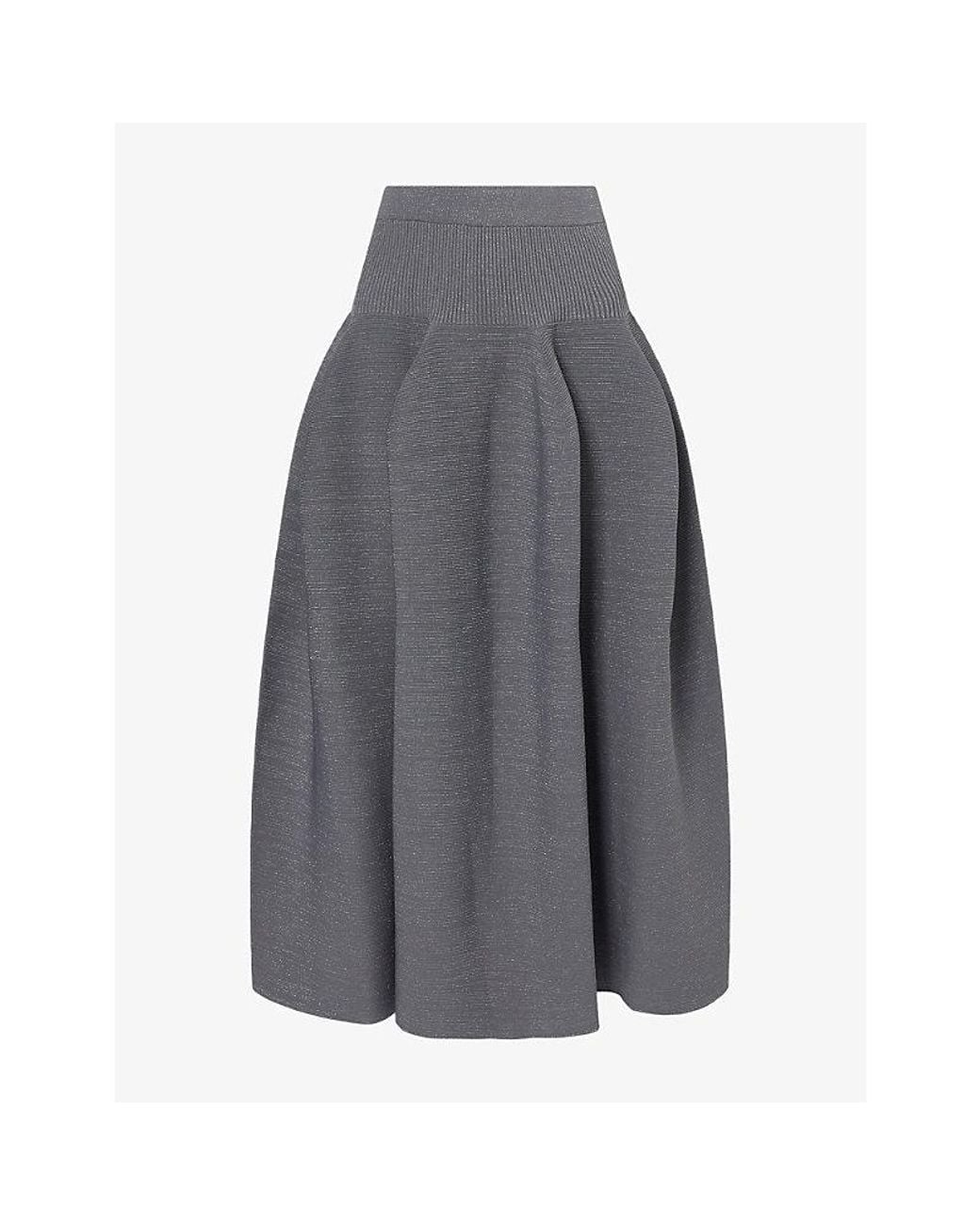 CFCL Gray Pottery Glitter Knit Midi Skirt
