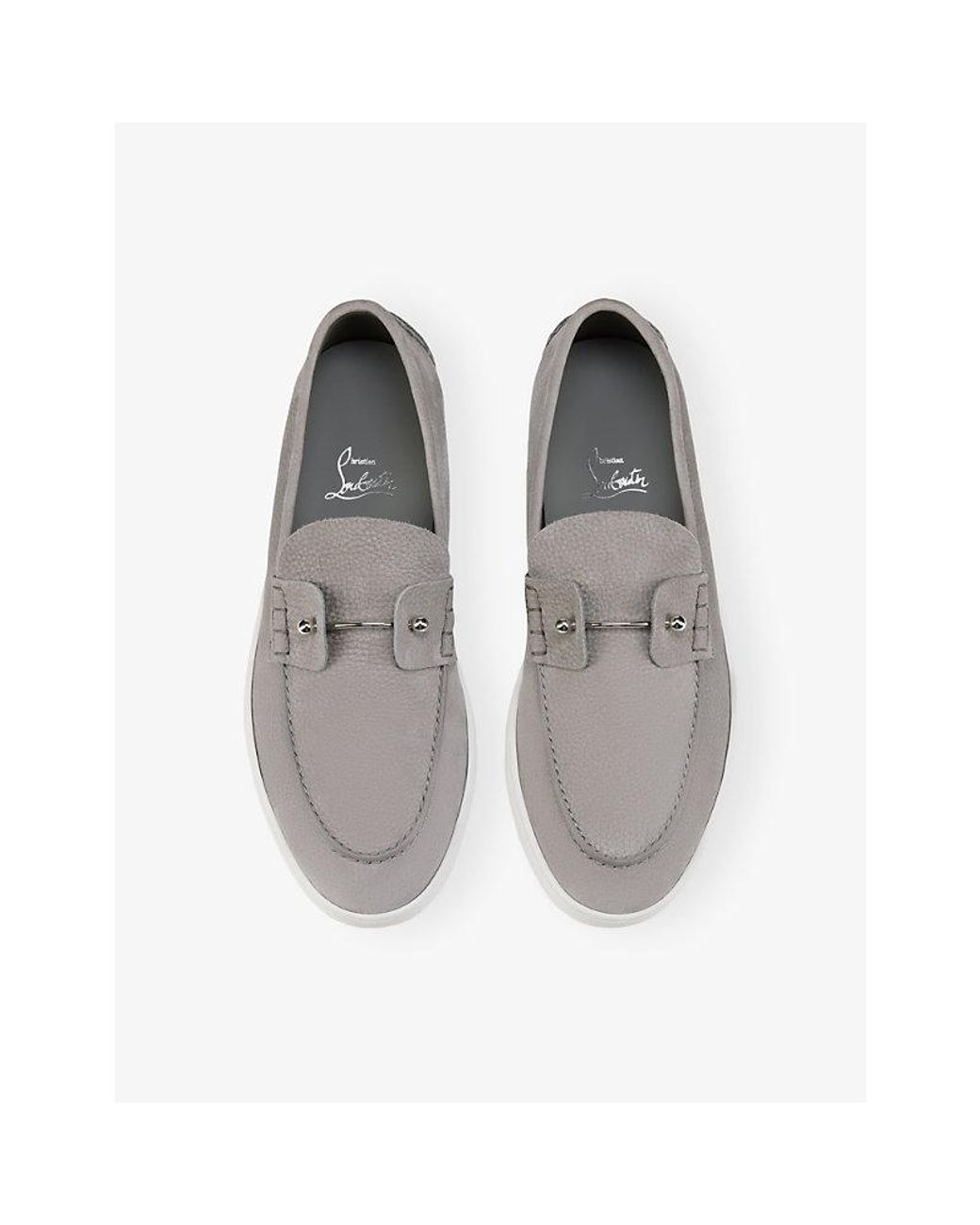 Christian Louboutin White Chambeliboat Leather Boat Shoes for men