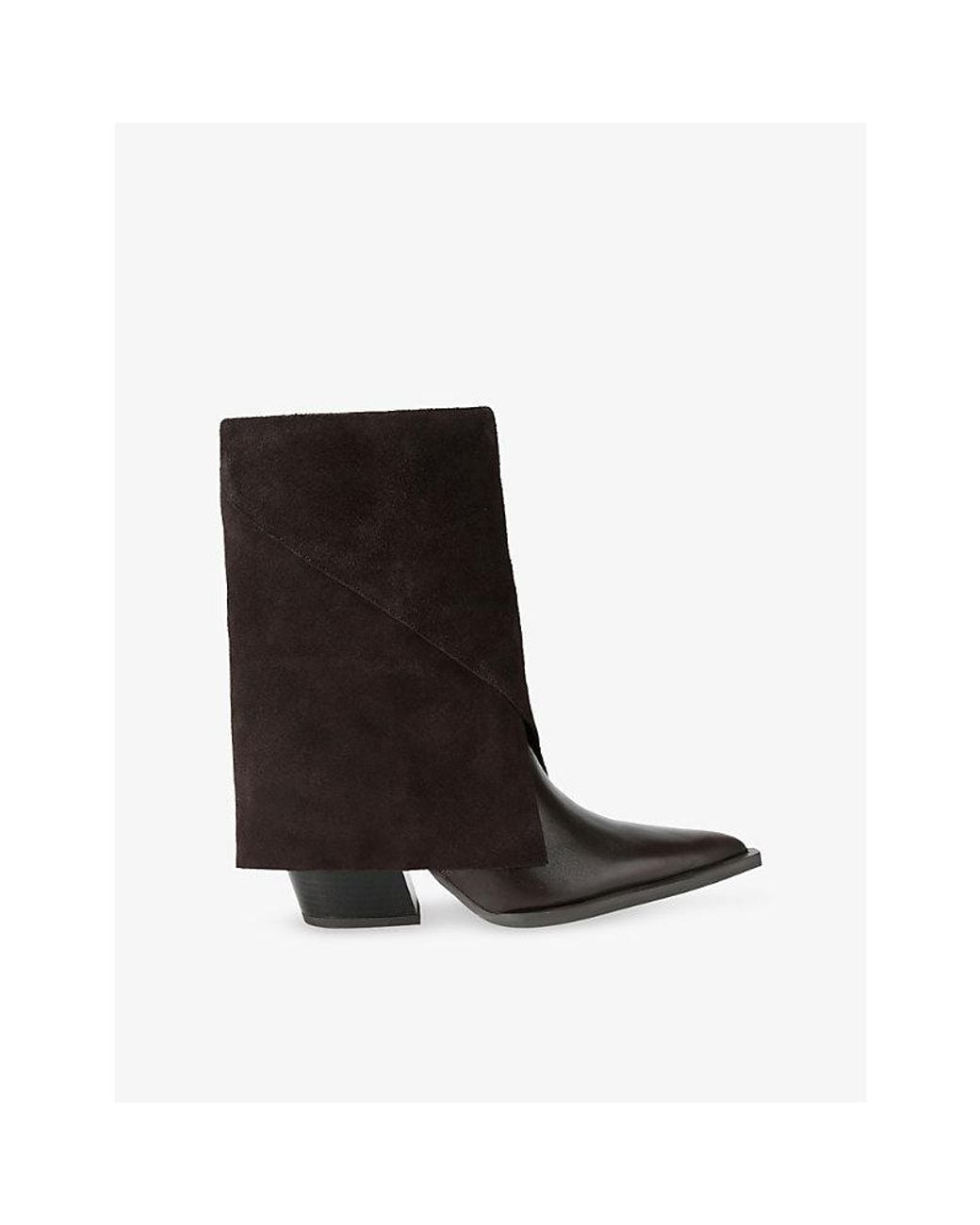 Steve Madden Black Mccoy Leather And Suede Knee-High Boots