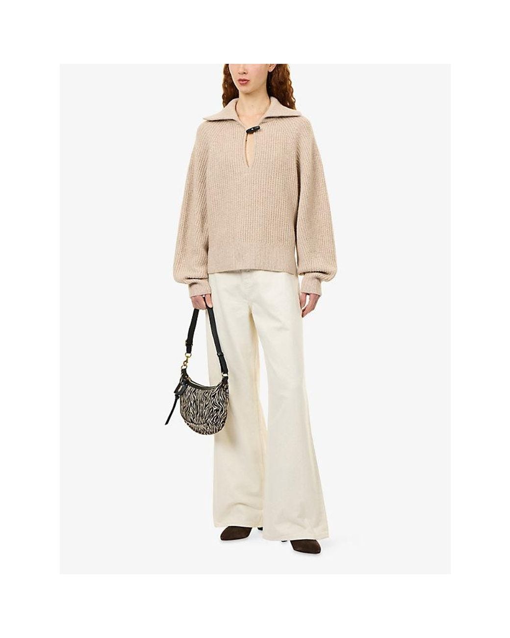 Isabel Marant Natural Miranda Toggle Wool And Cashmere Jumper