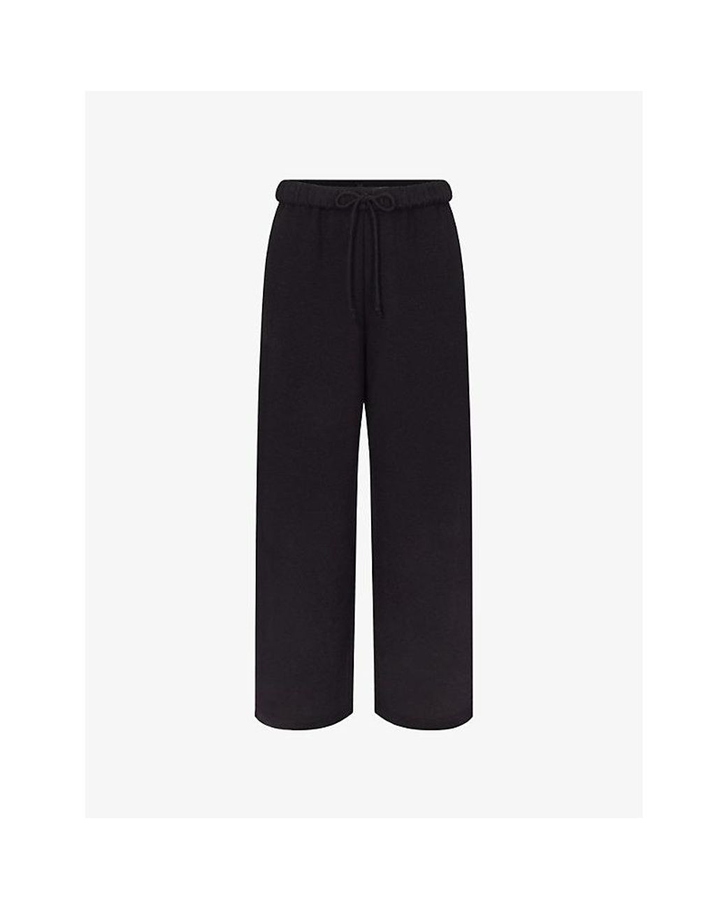 Skims Blue Classic Straight-Leg Cotton-Fleece Trousers