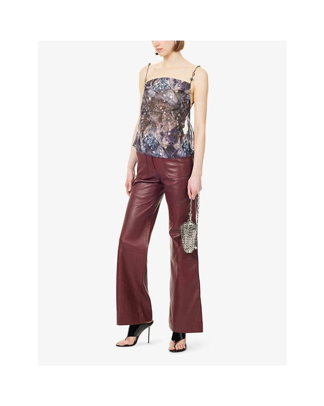 Jaded London Blue Kapli Backless Chiffon Top