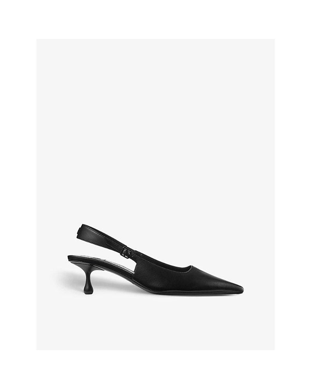 Jimmy Choo Black Amel 50 Slingback Leather Heeled Courts