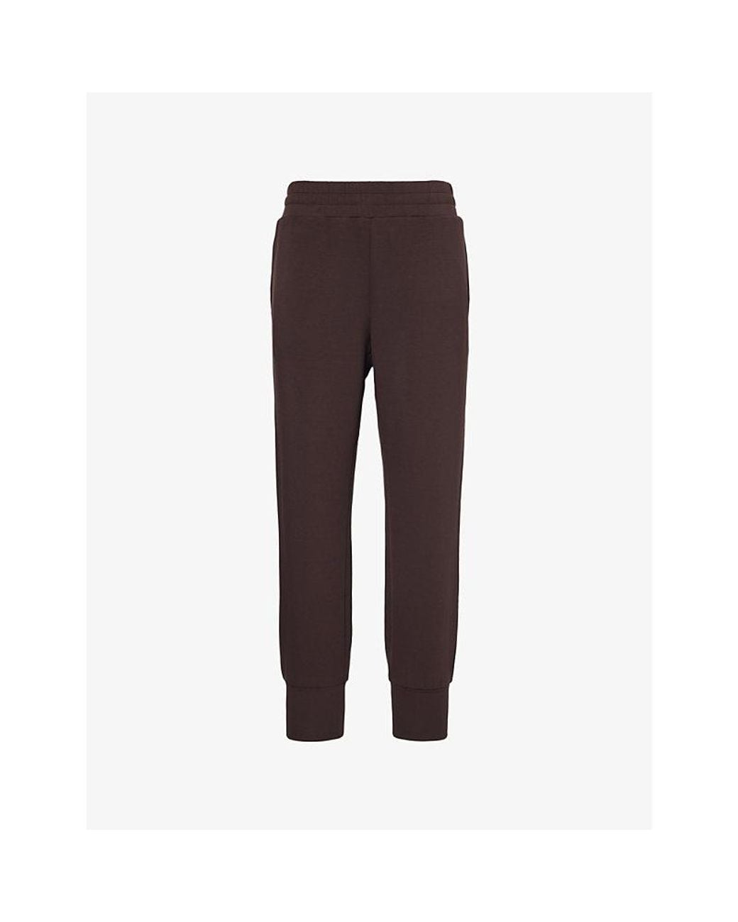 Varley Brown Slip-Pocket Elasticated-Waistband Stretch-Jersey Jogging Bottoms