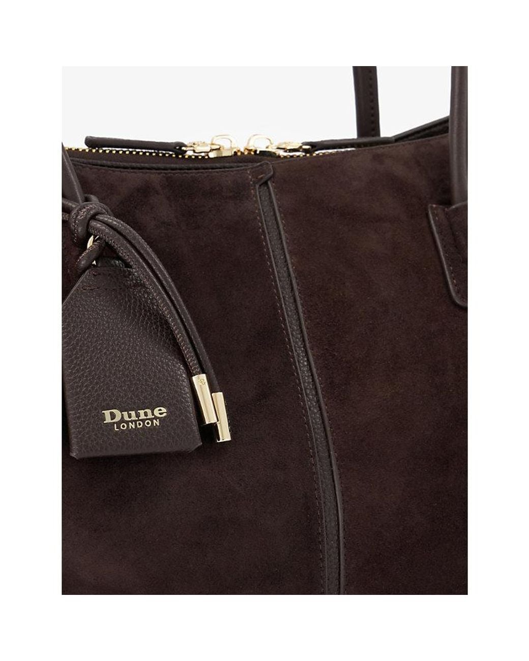 Dune Black Deserving Large Suede Shopper