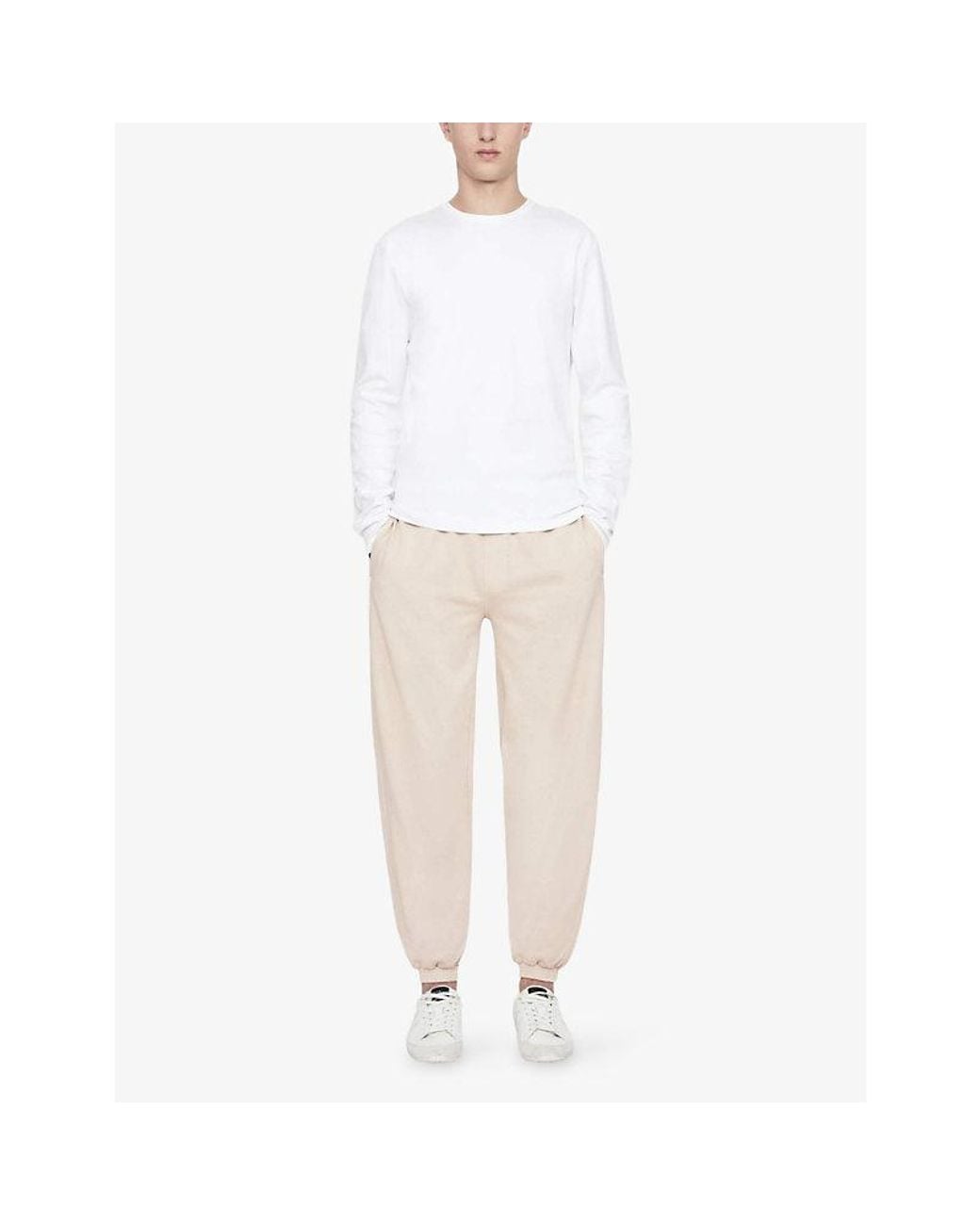 AllSaints Natural River Tapered-Leg Cotton Jogging Bottoms for men