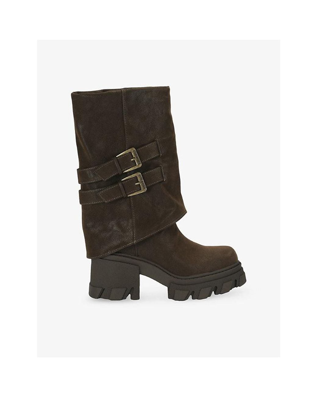 Steve Madden Brown Barrage Faux-Leather Boots